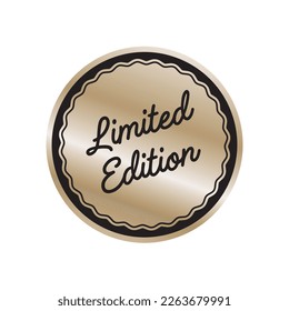 Limited edition rounded champagne--coloured label badge seal vector image