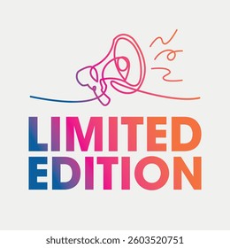 Limited edition sign, clip art flat design.