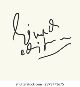 Limited Edition signature vector illustration