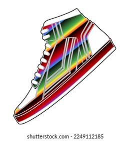 Limited edition Special line art sneakers fashion sport shoes design for commercial logo 