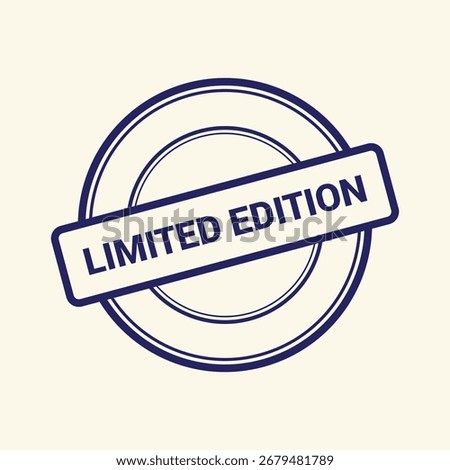 Limited edition stamp, red round label vector icon for premium, rare and exclusive product use