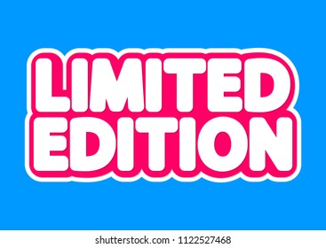 Limited Edition, tag design template, promo poster, isolated sticker, vector illustration
