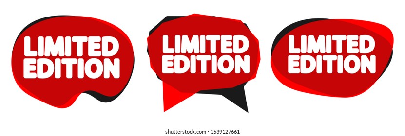 Limited Edition tags, bubble banners design template, app icons, vector illustration