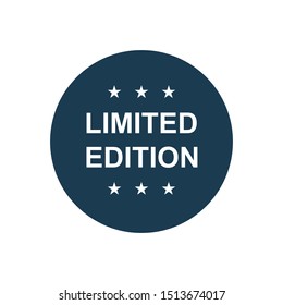 limited edition vector icon on white, circle flat design internet button
