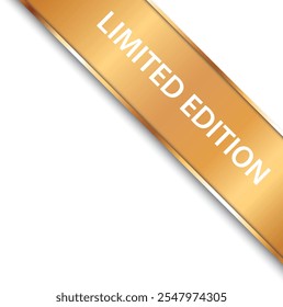 LIMITED EDITION - vector illustration of gold corner ribbon banner