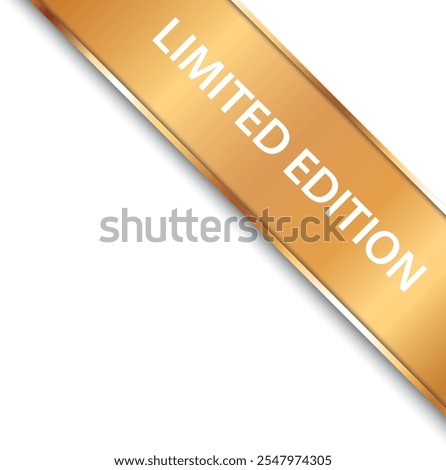 LIMITED EDITION - vector illustration of gold corner ribbon banner