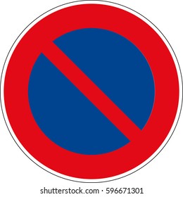 A limited injunction to stop. Vector road sign Germany.