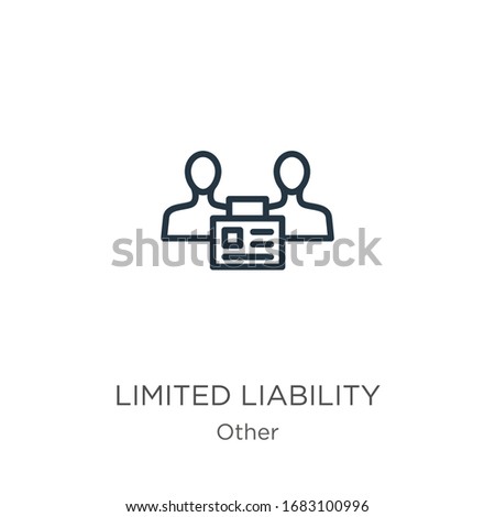 Limited liability icon. Thin linear limited liability outline icon isolated on white background from other collection. Line vector sign, symbol for web and mobile