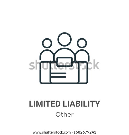 Limited liability outline vector icon. Thin line black limited liability icon, flat vector simple element illustration from editable other concept isolated stroke on white background