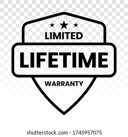 Limited Lifetime Warranty Seal Or Stamp - Line Art Icon For Apps Or Website