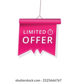 Limited offer banner label announcement vector illustration.