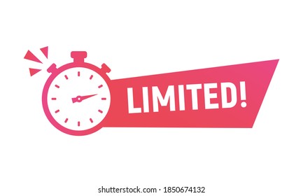Limited Offer. Banner of Sale with Clock, Fire and Countdown. Hot