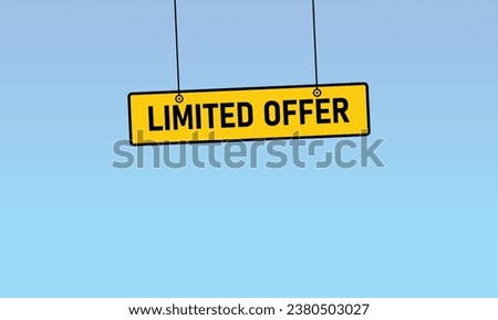 Limited offer button banner sign. Label speech bubble Limited offer on blue background. Vector illustration
