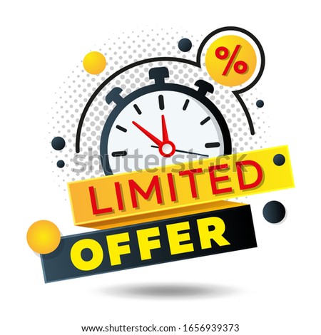 Limited offer clock background for modern design. Holiday sale
