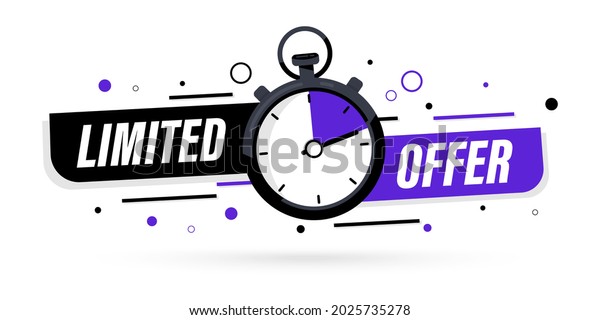 Limited offer with\
clock for promotion, banner, price. Super promo with countdown  or\
exclusive deal. Last minute offer one day sales and timer. Last\
minute chance Auction\
tag