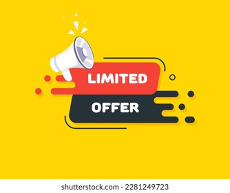 Limited offer. Flat, color, limited offer banner. Vector illustration.