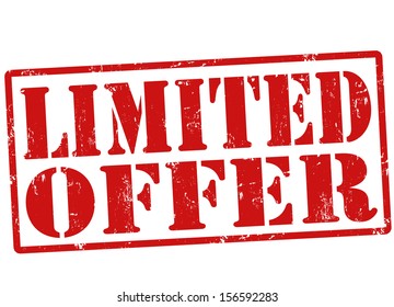 Limited offer grunge rubber stamp on white, vector illustration