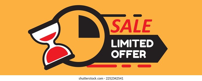 limited offer hurry up with clock for promotion, banner, price. Label countdown of time for offer sale or exclusive deal.Alarm clock