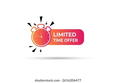 Limited offer icon with clock vector illustration
