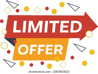 Oferta limitada de arte vectorial de íconos, un diseño elegante con un emblema distintivo, que transmite exclusividad y urgencia. Perfecto para gráficos promocionales.