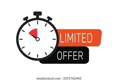 Limited offer icon vector Banner of sale with clock Banner Template on the White Background.