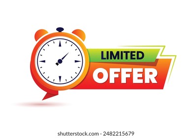 Limited Offer Label With smart Watch Icon
