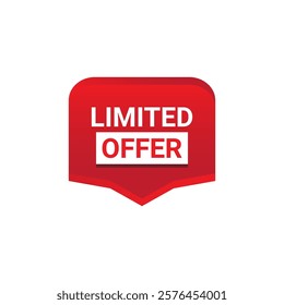 LIMITED OFFER Label, Sticker, Banner, tag, for advertising, promotion, retail, website, graphic design project, app design or online store. Vector design element.