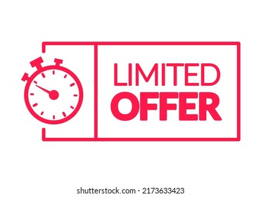 Limited Offer Label With Stop Watch Icon
