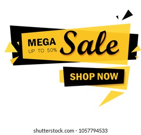 Limited Offer Mega Sale banner. Sale poster. Big sale, special offer, discounts, 50 off. Vector illustration eps 10