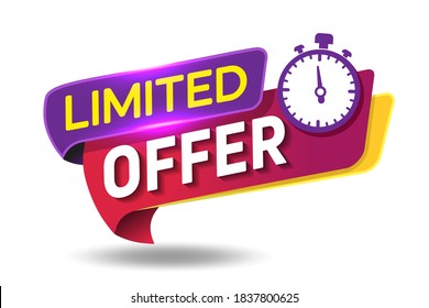 Limited offer modern banner with stopwatch
