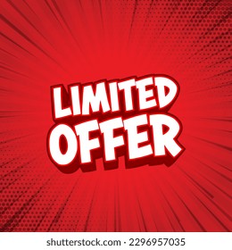 Limited offer on red eye catching background