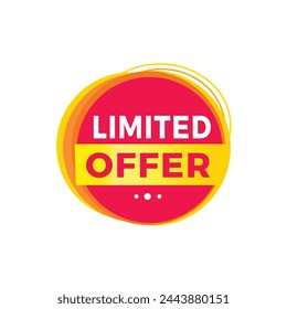 Limited offer red label icon for announcement, advertising, vector. Modern design template for banner.