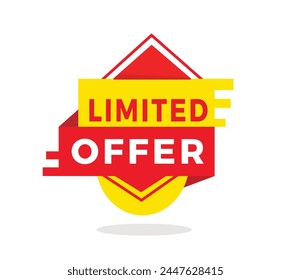 limited offer red label icon for announcement, advertising, vector. Modern design template for banner, advertising, announcement.