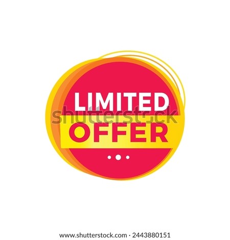 Limited offer red label icon for announcement, advertising, vector. Modern design template for banner.