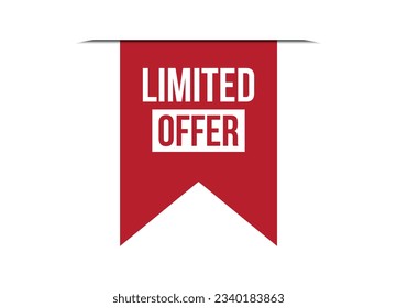 limited offer red vector banner illustration isolated on white background