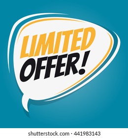 burbuja de discurso retro de oferta limitada