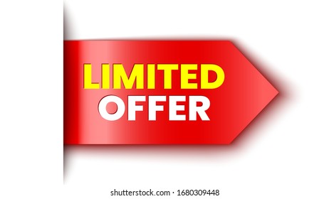 Limited offer sale banner. Red sticker. Vector illustration.