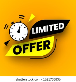 Limited offer sale banner. Vector illustration.