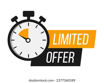 Limited offer. Sale countdown badges set. Limited time only discount promotions. Vector illustrations set