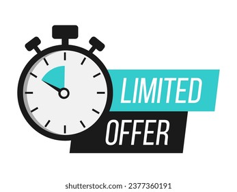 Limited offer. Sale countdown badges set. Limited time only discount promotions. Vector illustrations set