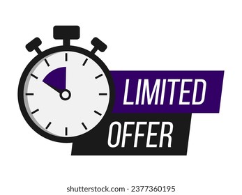 Limited offer. Sale countdown badges set. Limited time only discount promotions. Vector illustrations set