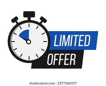 Limited offer. Sale countdown badges set. Limited time only discount promotions. Vector illustrations set