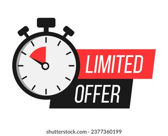 Limited offer. Sale countdown badges set. Limited time only discount promotions. Vector illustrations set