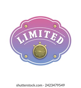 Etiqueta de oferta limitada, diseño de botón. Plantilla de sticker de oferta limitada para medios sociales. Ilustración del vector