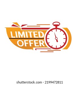 limited offer tag design with clock icon.vector design