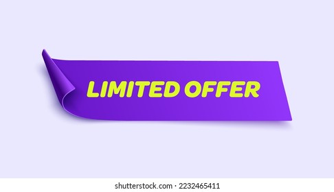 Limited Offer Tag. Purple Discount Label. Vector Illustration