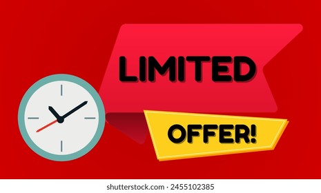 limited offer template or banner with red background