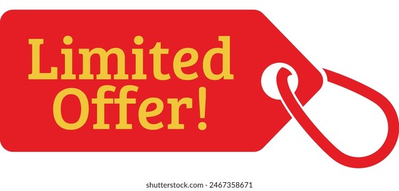 The Limited Offer Vector is a graphic illustration or image file representing a special deal, discount, or promotion available exclusively to a specific group of customers.
