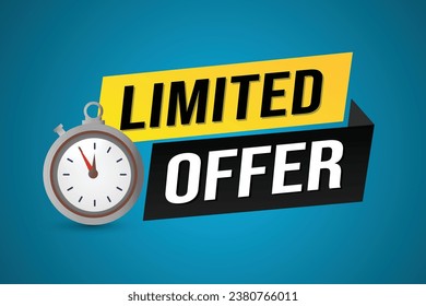 begrenzte Angebot Vektorgrafik mit Linien 3D-Stil für Social-Media-Landing-Seite, Vorlage, i, Web, Mobile App, Poster, Banner, Flyer, Hintergrund, Geschenkkarte, Coupon, Etikett, Bildschirmhintergrund