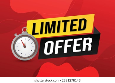limited offer vector illustration with lines 3d style for social media landing page, template, ui, web, mobile app, poster, banner, flyer, background, gift card, coupon, label, wallpaper